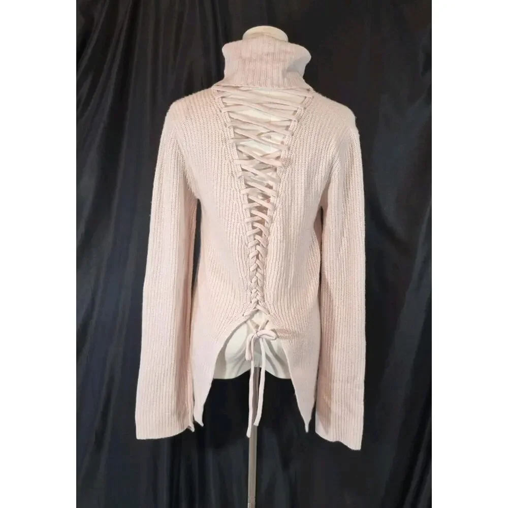 New w/Tag A.L.C. Alexander Lace Up Back Wool Cashmere *IN Light Pink* Sweater XS